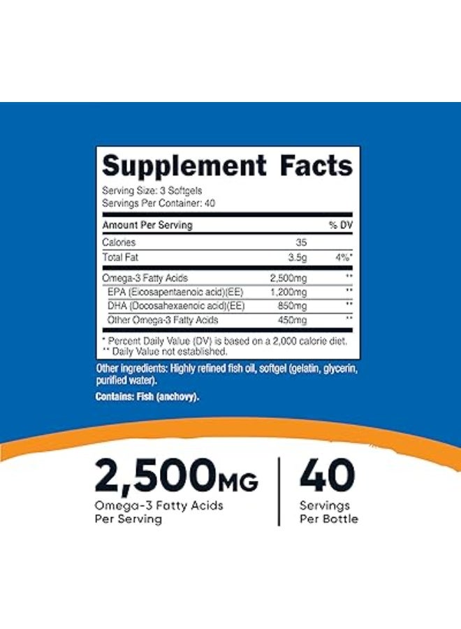 Nutricost, Omega-3, 120 Softgels - Image 3